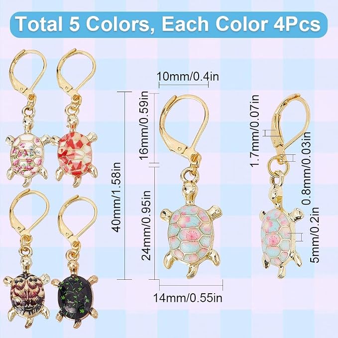 SUNNYCLUE 1 Box 20Pcs Stitch Marker Charms Locking Stitch Marker Metal Clip on Removable Lobster Clasps Leverback Stitch Markers for Knitting Weaving Sewing Needleworks Women DIY Crafts Gift Supplies