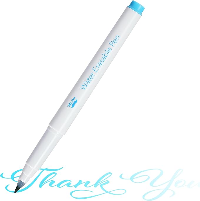 Mr. Pen- Washable Fabric Markers for Sewing, 10 Pack, Blue, Erasable | Water Soluble Embroidery Pen, Bulk Fabric Marking Pens for Sewing