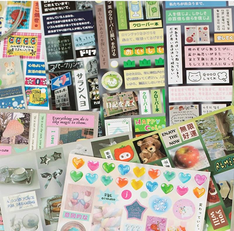 Japanese Sticker Book,30 Sheets Cute Stickers DIY Notebook Decoration
