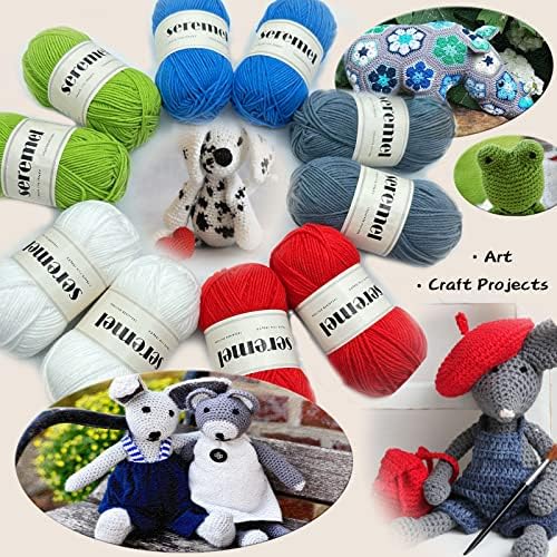 Seremel 4-Ply Acrylic Soft Yarn, 2 Skeins Crochet Yarn (Royal Blue)