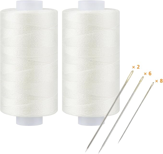 Natural All Purpose Thread Polyester 400Y - 2 Pack - Simthread