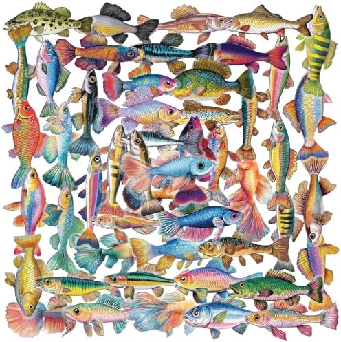 50Pcs Ocean Fish PET Stickers Waterproof
