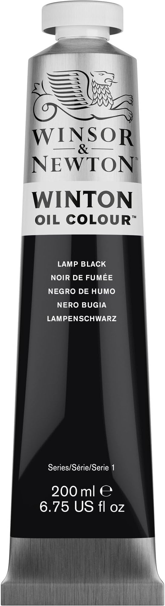 Winsor & Newton Winton Oil Color, 200ml Tube, Lamp Black | High-quality pigments, Durable, Lightfast, Permanent, Uniform Consistency, Great Pigment Load