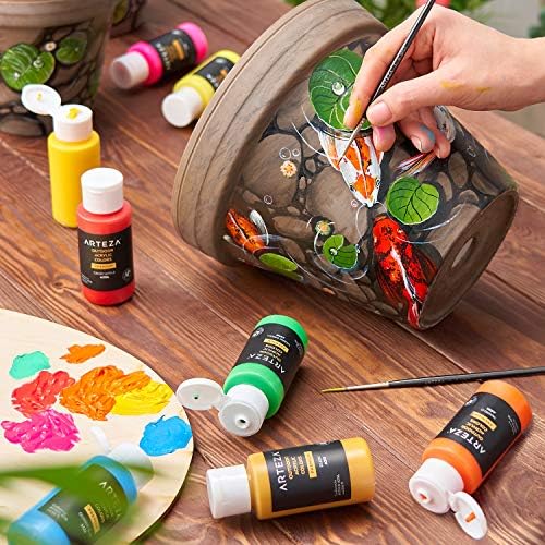 ARTEZA Outdoor Acrylic Paint Set, 20 Colors, 2 oz Bottles, Matte Finish