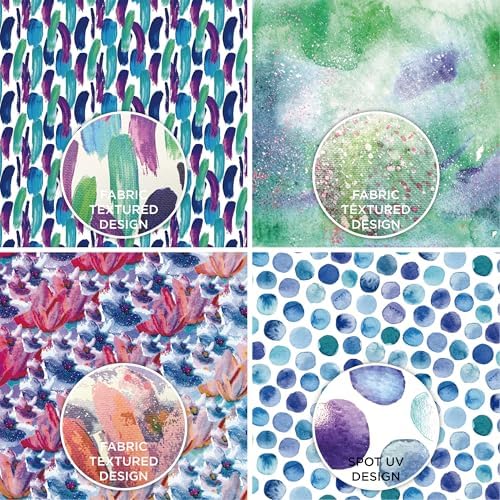 48 Sheets 6x6.5 Cardstock Paper Pad - Watercolor Flora - Pearl Textured UV Printed - Half Double Sided 200gsm Heavyweight for Card Making Origami Journaling Scrapbooking Supplies