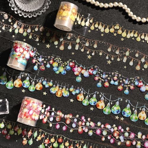 Vintage Floral Wide Washi Tape, 6 PET Rolls for Journaling Crafts | 6 wide PET rolls for journaling supplies, scrapbook supplies, junk journals, card making, DIY crafts and gift wrappin