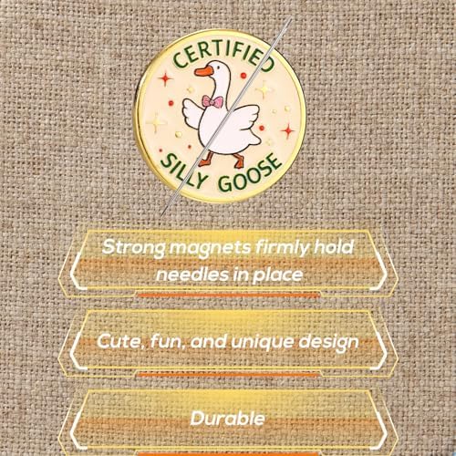Silly Goose Magnet Needle Minder, Funny Cross Magnetic Needleminder Pin Holder Keeper for Sewing Embroidery Needlework Gift Accessories