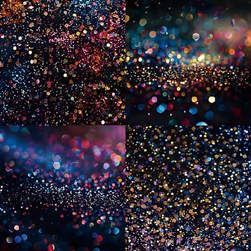 Neon Scrapbooking Paper Pad, 6 x 6 Inch Glitter Dust 160gsm Cardstock Paper, 24 Sheets Luxury Rainbow Sparkle Craft Paper for New Year Party, Holiday Cards DIY
