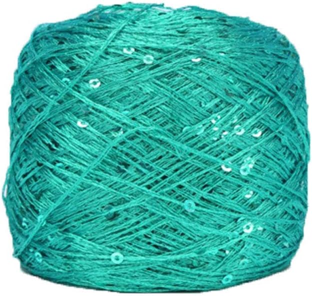 Clisil Sequin Yarn - Sparkle Thread in Bright Green for Accessories, Fantasy, Payet, Lace, Lame, Art Projects - 100g