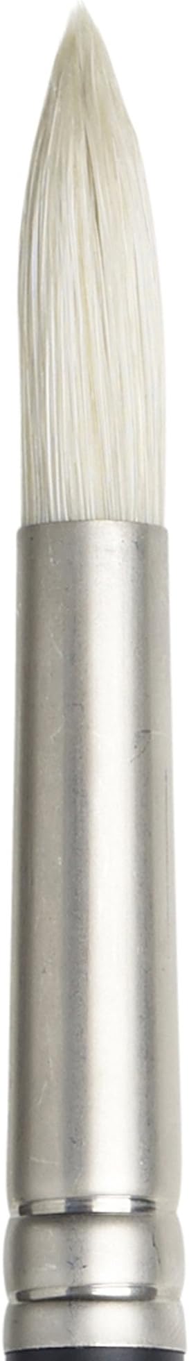 Winsor & Newton Artists' Oil Hog Paint Brush, Long Handle Size 7, Round | Handcrafted with interlocked Chungking bristles; Have spring, stiff, & flagged allowing large amounts of colour to be carried
