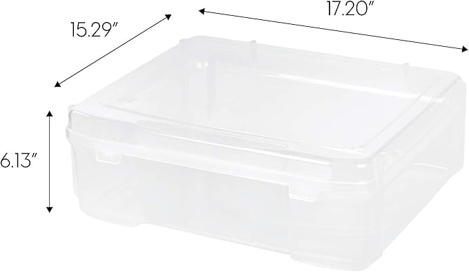IRIS USA Scrapbook Case |Made in USA| Fits 12"x12" - Thick (1-Pack) - Clear