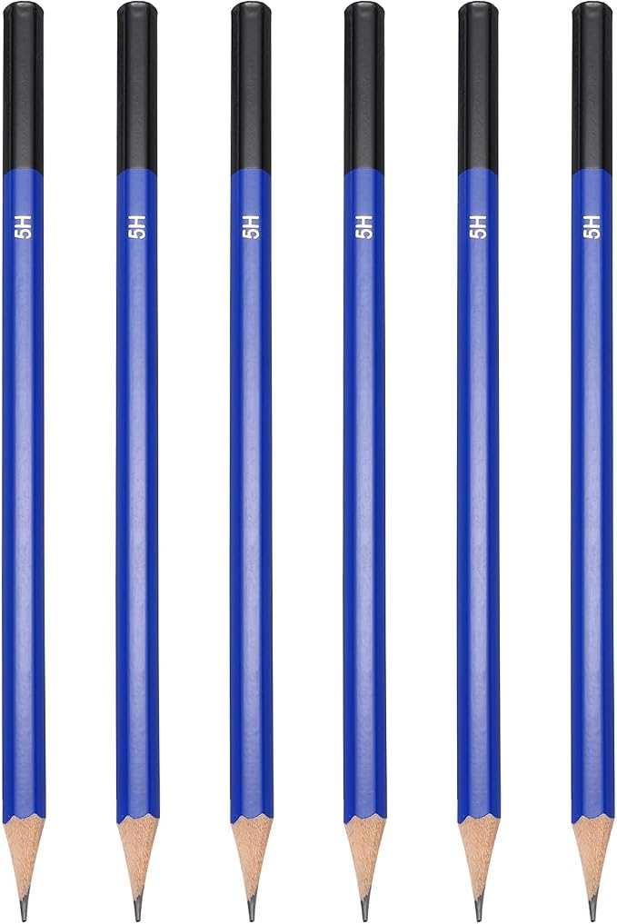 PATIKIL 5H Drawing Pencils for Sketching, 6PCS Sketch Pencils for Drawing Art Pencils Graphite Wood Pre-sharpened for Drawing Sketching Artists