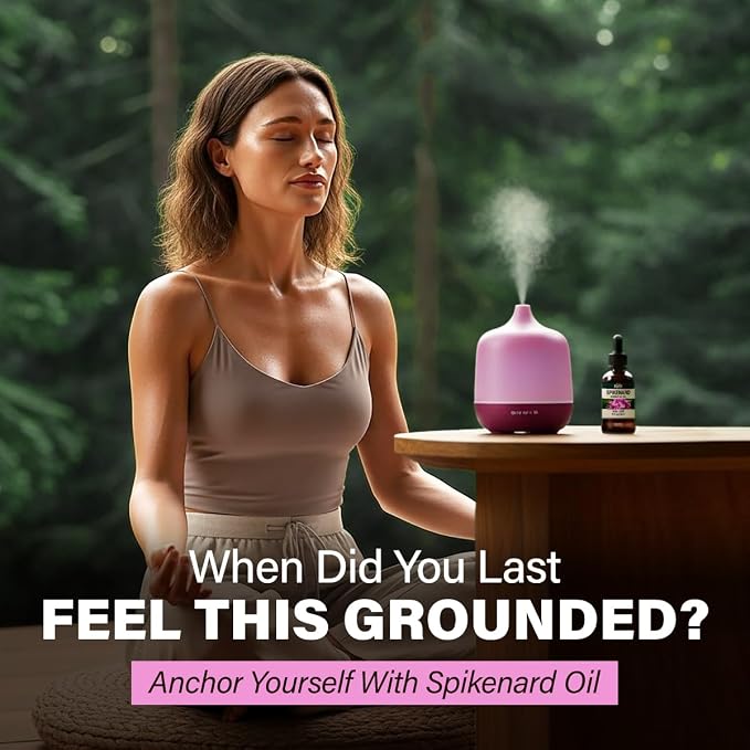 Kukka 100% Pure Spikenard Essential Oil for Skin, Diffuser, 1.02 Fl Oz | Undiluted Spikenard Oil for Meditation Diffuser Blends, Grounding Aromatherapy, Massage & DIY Soap Making