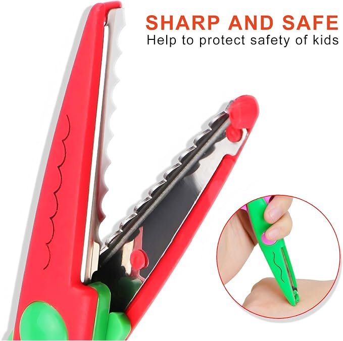 HAALII Craft Scissors Decorative Edge, for Crafting, Scissors, Zig Zag Kids Adults, Back to School Supplies, Scrapbook, Scrapbooking, Fancy, Pattern, Design, Create Fun Decorative Borders, 6 Pack
