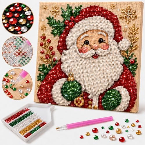 Christmas Diamond Art Kits for Adults,Pearl Art Kits for Adults(8in 1 Pcs)