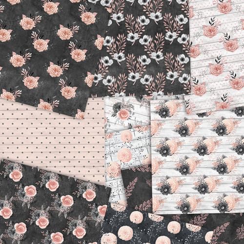 24 Sheets 6in Flowers Scrapbook Paper Pad - Double Sided Aesthetic Design Patterns Decorative for DIY Crafts Photos Album Travel Journaling Supplies Collage Card Wedding Gifts Wrapping