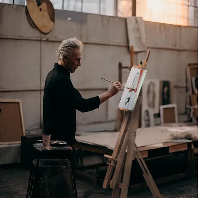 H-Frame Multifunctional Easel, Foldable & Adjustable (Vertical to Horizontal), Holds Two Canvases (Up to 77 Inches), Professional H-Frame Art Easel for Adults
