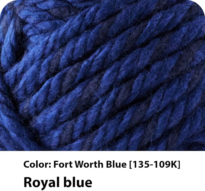 Lion Brand Yarn 135-109 Hometown Yarn, Fort Worth Blue (1 skein) | Super Bulky Acrylic Fiber for Warm Crochet Blankets, Knit Winter Hats, Chunky Cardigans, Soft Scarves, Weaving