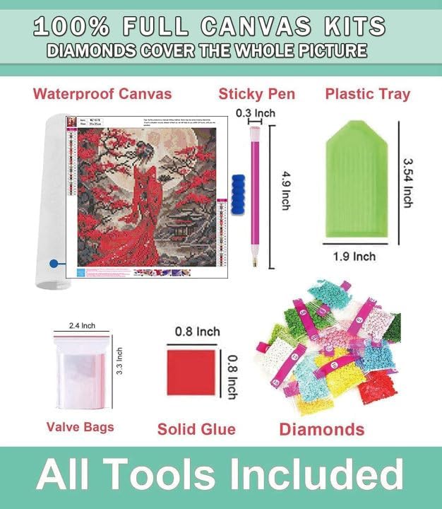 Lophomie Diamond Art Kits for Adults, 5D Diamond Painting Kits 14x14 in