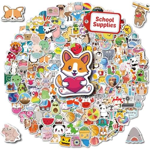 200PCS Waterproof Vinyl Stickers for Kids | Cute Stickers for Water bottle, Back to School Supplies Classroom Decor, Teacher Supplies & Classroom Must Haves
