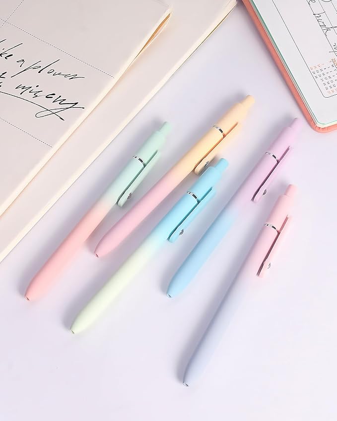 FIOVER Gel Pens, 5pcs Black Ink Medium Point 0.7mm Smooth Writing Pens