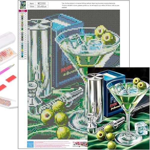 Axquilon Cocktail Diamond Art Kits for Adults 12x16 inch