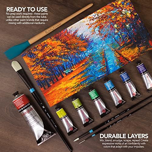 Daler Rowney Georgian 10-Tube Introductory Artist Oil Paint Set - Painting Set for Canvas Paper and More - Oil Painting Supplies for Artists and Students - Oil Paints for All Skill Sets