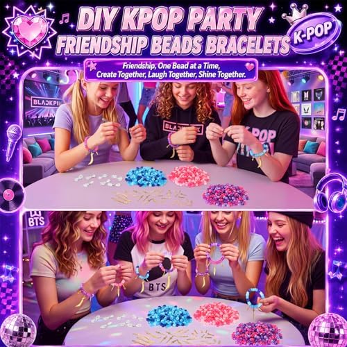 Soulchen 996 Pcs/24 Sets Kpop Party Favors Friendship Beads Bracelets Craft
