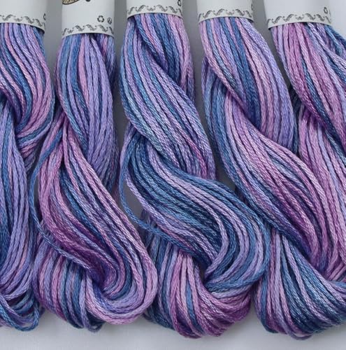 KCS Big skeins of 25 Meters Size 25 Color Variegated Cross Stitch Stranded Threads,6 skeins,4215