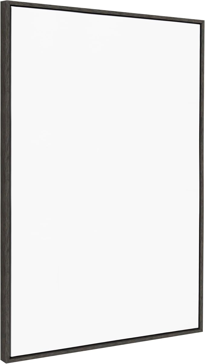 Kate and Laurel Sylvie Blank Framed Canvas Wall Art; 31.5x41.5 Dark Gray; Modern Empty Canvas for Paint-Your-Own Art; Ready to Paint Premium Canvas Already Framed