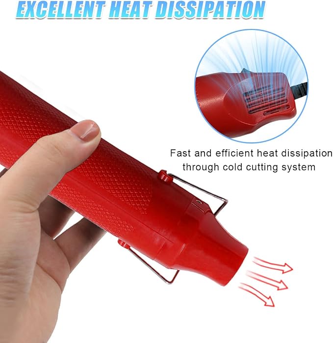 Mini Heat Gun - 220V 300W Portable Handheld Hot Air Gun Tool for DIY Craft Embossing - Electric Heating Tool with Stand & Power Cord for Car Vinyl Wrap/Shrink Wrapping PVC/Drying Paint(Red)