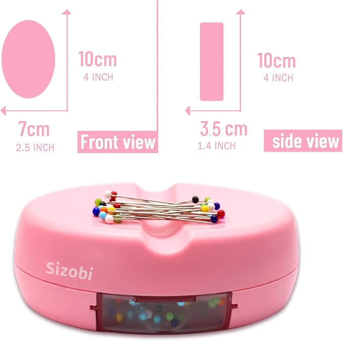 Sizobi Magnetic Pin Holder Cushions with 100 Pcs Ball Head Straight Pins