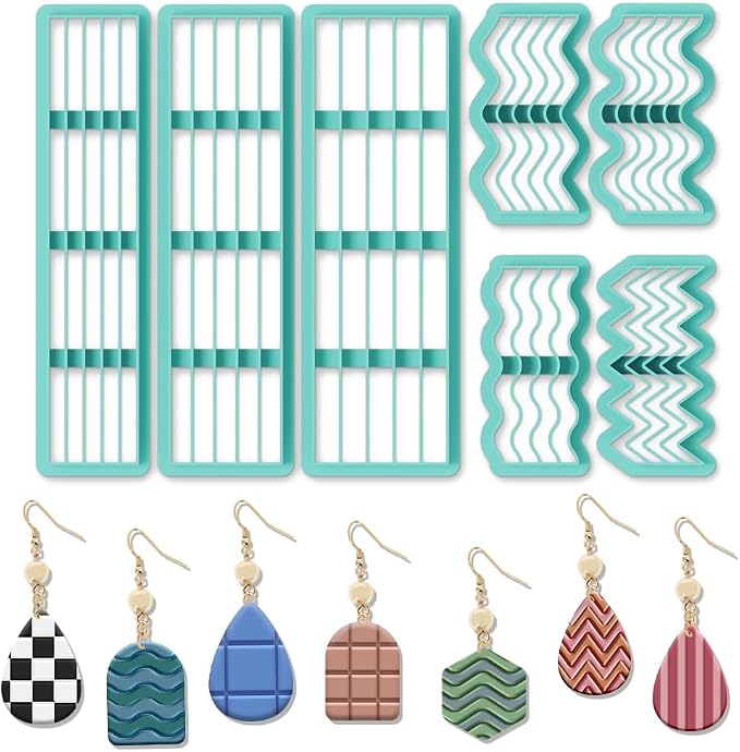 ORIGACH 7 Pcs Stripes Waves Polymer Clay Cutters Set