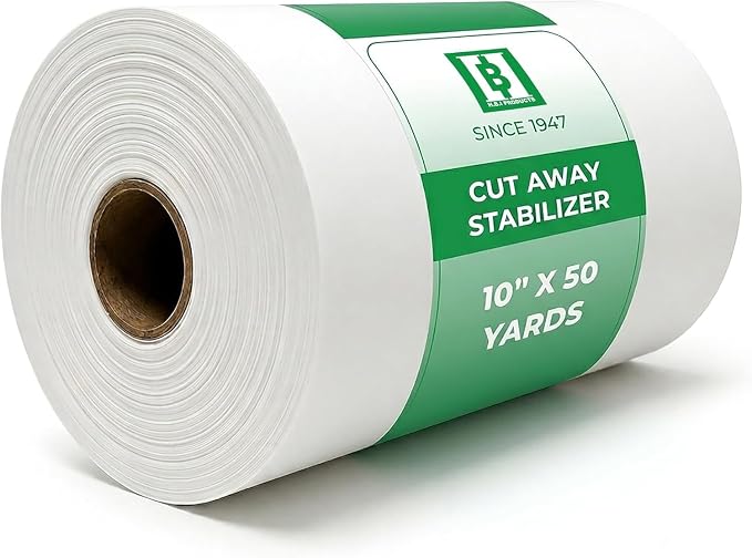 HBI Cut Away Embroidery Stabilizer Roll 12" x 50 Yards – Cut Away Stabilizer for Machine Embroidery, Embroidery Stabilizer, Stabilizer for Embroidery Machines, 2.5 oz Embroidery Backing (Pack of 2)