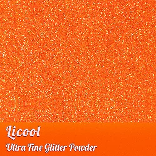 100g/3.5oz Pack Iridescent Rainbow Fine Glitter for DIY Craft, Epoxy Resin, Tumblers, Candle Making, Festival Decoration, Makeup, Body, Eye, Nail Art (Iridescent Orange)