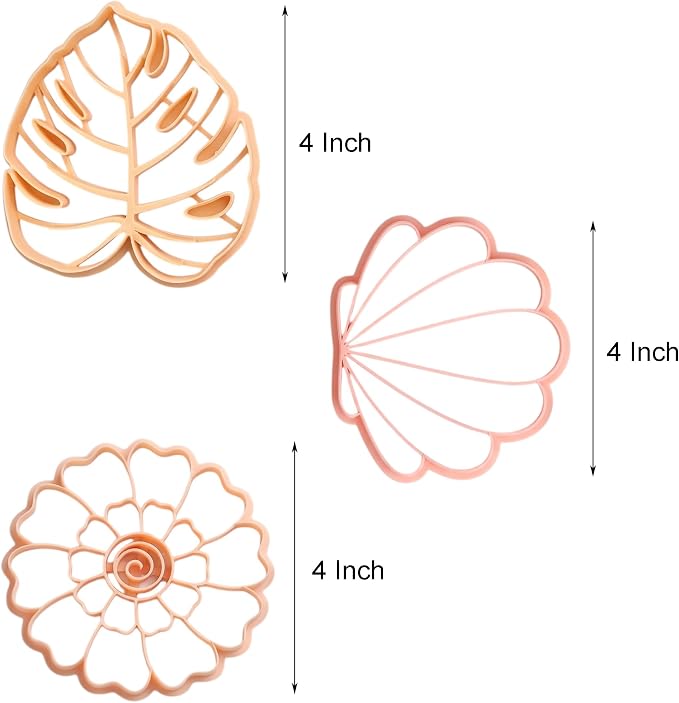 Trinket Cutter Set for Polymer Clay Display & Jewelry Styling – Monstera, Shell & Flower Shapes | MOSHEFL-TRI