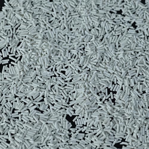 LIKETURE Fake Sprinkles 110g Non-edible Polymer Clay Sprinkles Faux Sprinkle Plastic Sprinkles for Craft Sprinkles Decoration for Resin Filler Slime Add ins Slime Mixed in Shaker Card (White)