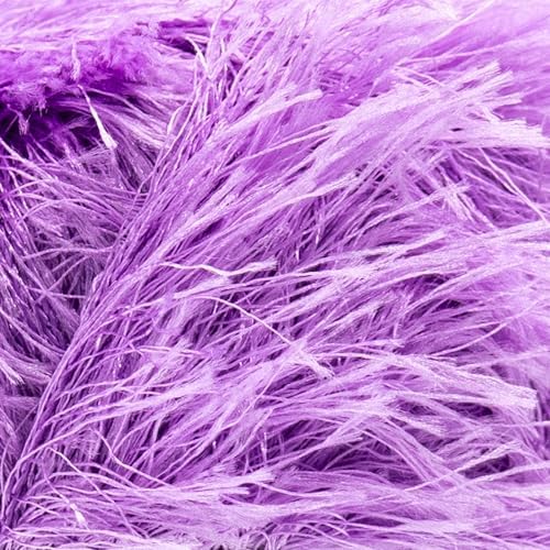 Estako Eyelash Yarn, Soft Fuzzy Faux Fur for Crochet, Lilac, 4-Pack
