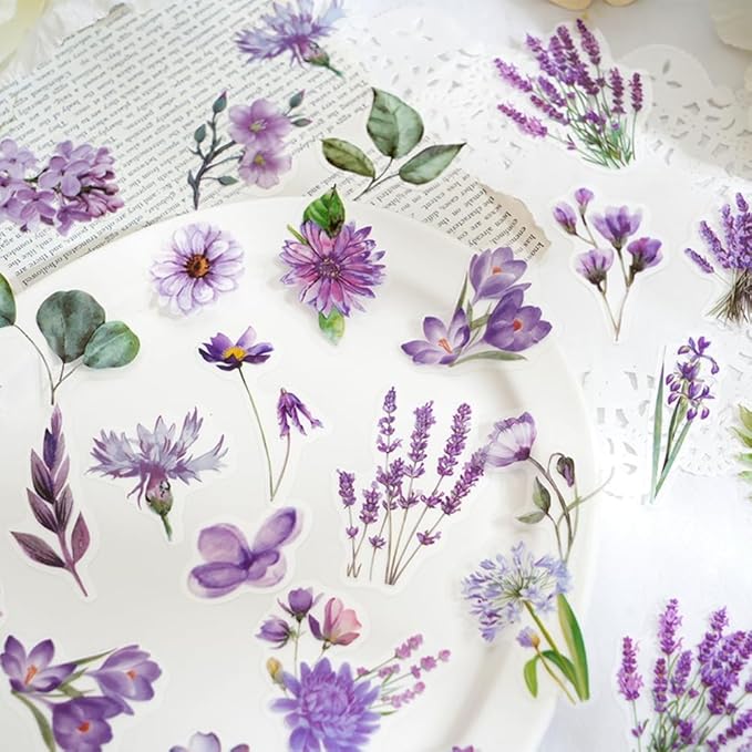 100 Pcs Daisy Camellia Stickers, White Flower Stickers for Scrapbooking Junk Journal Notebook Diary Planner Letter Envelope Water Bottle Phone Case Craft Decoration, 50 Patterns