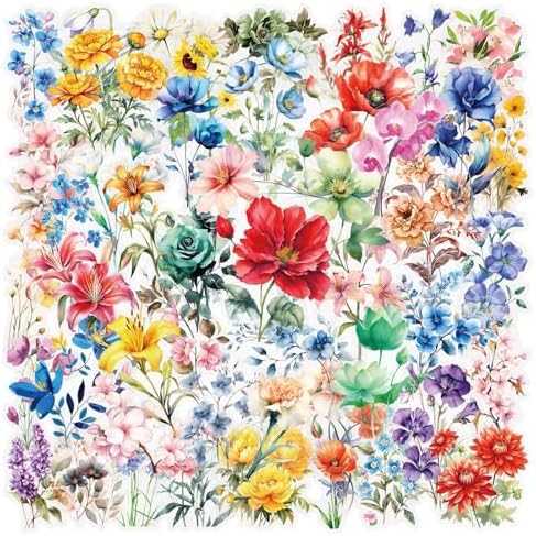 Transparent Flora Scrapbook Stickers Aesthetic Flowers Stickers(C50)