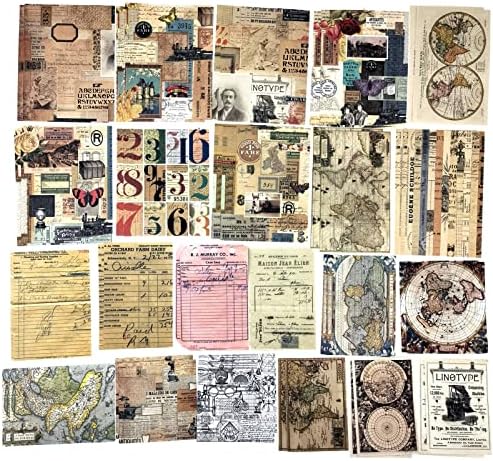 Esweny 200 Pieces Vintage Ephemera Scrapbooking Supplies Pack for Journaling, Decoupage Paper Scrapbook Stickers Kit for Junk Journal Planners Collage Craft Notebooks Album (Word Memory)
