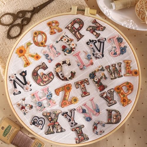 156 Pcs Aesthetic Faux Embroidery Alphabet Stickers for Journaling