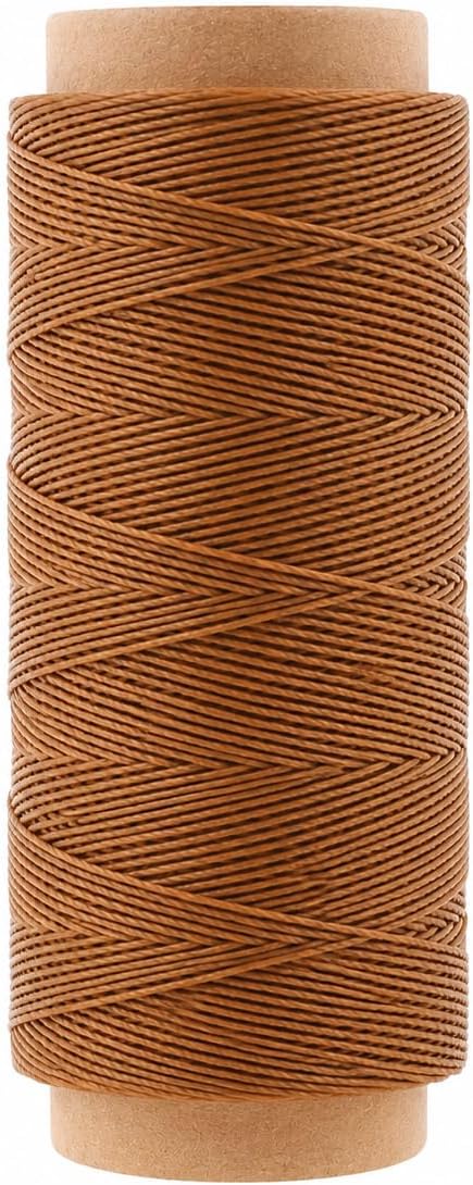Mandala Crafts 100M 0.65mm Tan Round Waxed Thread for Leather Sewing