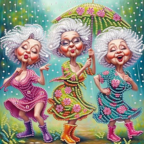 Diamond Painting Kits for Adults, The Elderly Performers Pattern Design Special Shape Diamond Art Kits for Beginners, DIY Diamonds Paintings Art for Home Wall Decor Gift