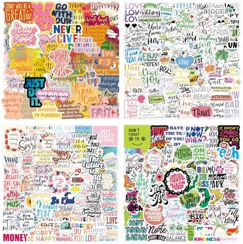 200PCS Holographic Inspirational Stickers, Positive Affirmation Sticker for Adults Kids Teachers Students, Glitter Motivational Stickers for Journals, Scrapbook, Water Bottle, Laptop