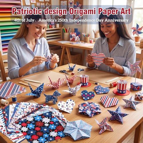 Harloon 500 Sheets Christmas Patriotism Origami Paper,20 Styles 6x6Inch