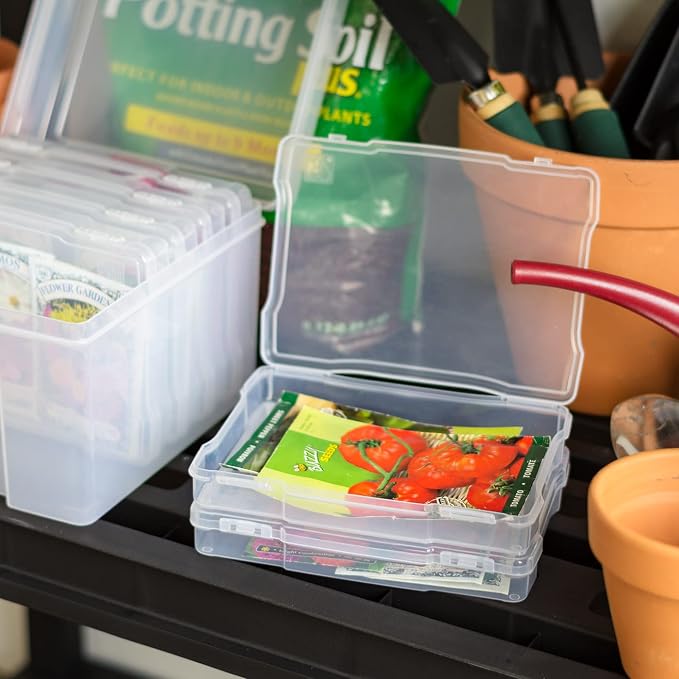 IRIS USA Photo Storage Box |Made in USA| 6 Cases - Clear