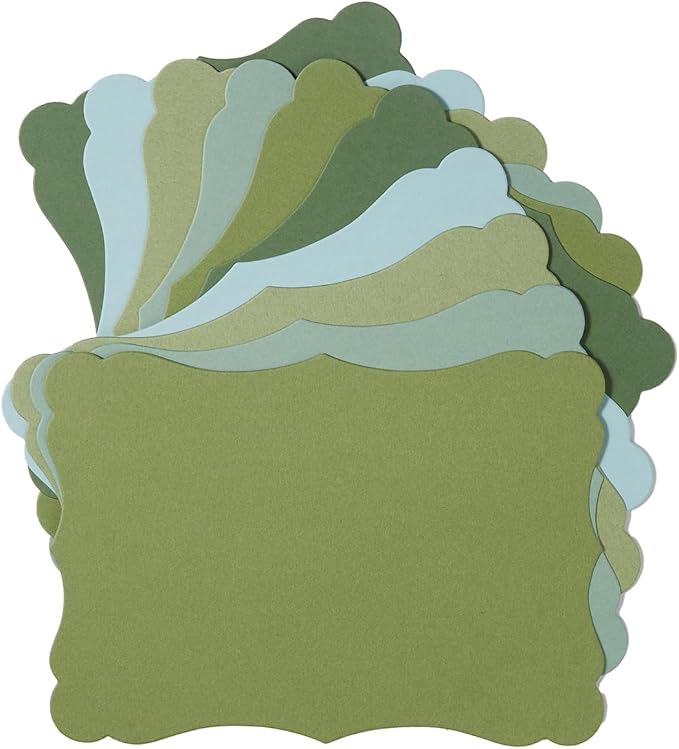 50 Pack Blank Kraft Greeting Cards, Green, 5 Colors, 5x7IN