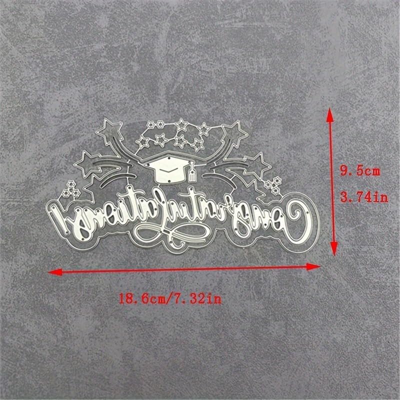 Lapoo Words Cutting Die for Scrapbooking - Durable, Cut Stencils for DIY Scrapbook Photo Album Decorative Paper Card, Card Making Supplies Party Wedding Decorations (Congratulations 7.3 x 3.7 in)