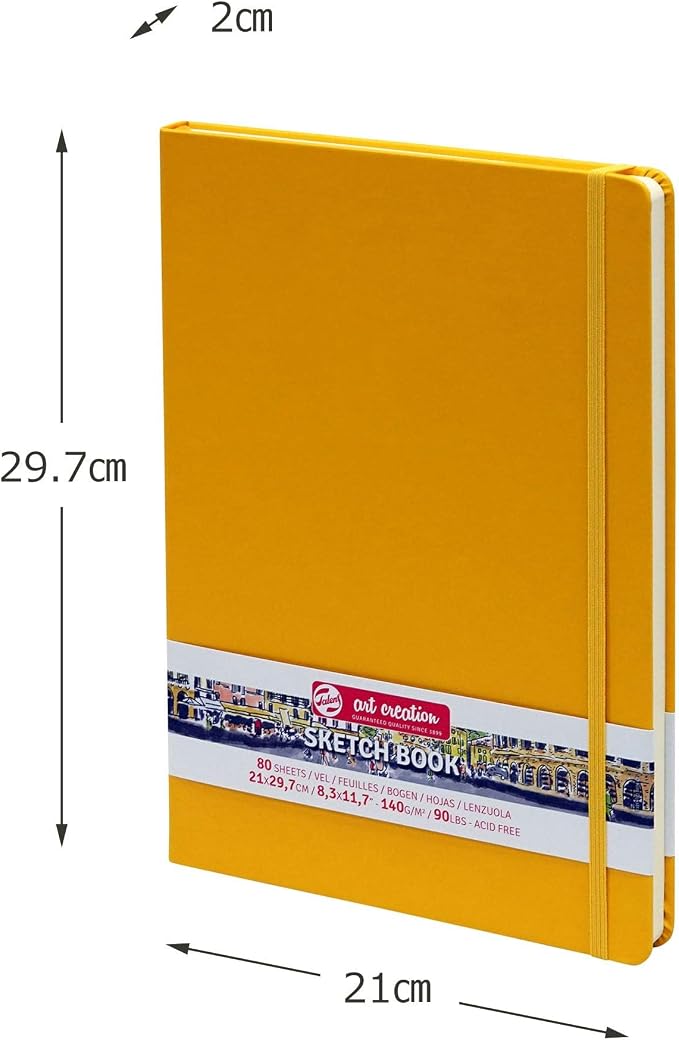 Talens Art Creation Sketchbook, Golden Yellow, 80 Sheets, 8.3 x 11.7 in